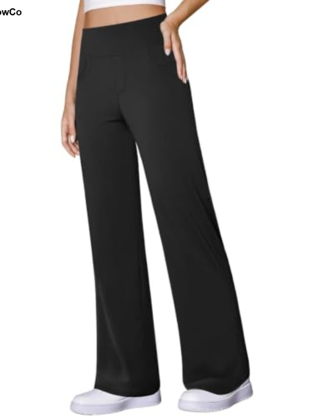 Wide Leg Yoga Pants with Pockets High Waist Stretchy Work Lounge